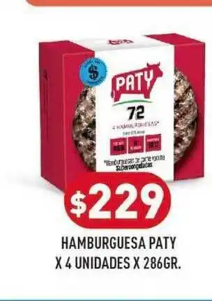 Supermercados Zeta Hamburguesa Paty X 4 Unidades X 286gr. oferta