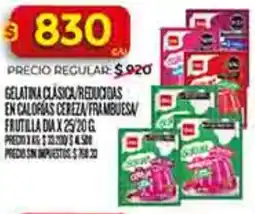Supermercados DIA Dia gelatina clasica/reducidas en calorias cereza frambuesa frutilla oferta