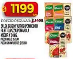 Supermercados DIA Knorr salsa gurso y arroz pomodoro filetto pizza pomarola oferta