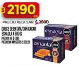 Supermercados DIA Esnaola dulce de batata con cacao oferta
