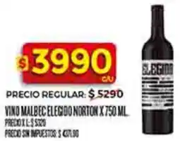Supermercados DIA Elegido norton vino malbec oferta