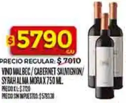 Supermercados DIA Syrah alma mora vino malbec/cabernet sauvignon oferta