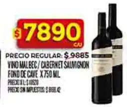 Supermercados DIA fond de cave vino malbec/cabernet sauvignon oferta