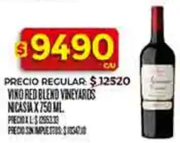 Supermercados DIA Vineyards nicasia vino red blend oferta