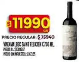 Supermercados DIA Saint felicien vino malbec oferta