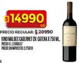 Supermercados DIA Cabernet on. catena vino malbec oferta