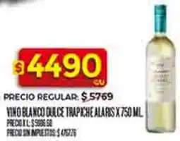 Supermercados DIA Alaris vino blanco dulce trapiche oferta