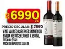 Supermercados DIA Senetiner vino malbec/cabernet sauvignon emilia nieto oferta