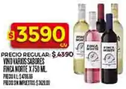 Supermercados DIA Finca norte vino varios sabores oferta
