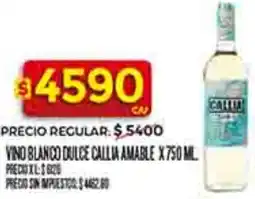 Supermercados DIA Callia amable vino blanco dulce oferta