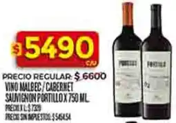 Supermercados DIA Portillo vino malbec/cabernet sauvignon oferta