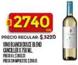 Supermercados DIA Vinocanciller blanco dulce blend oferta