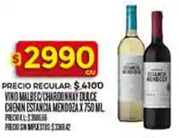 Supermercados DIA Estancia mendoza vino malbec/chardonnay dulce chenin oferta