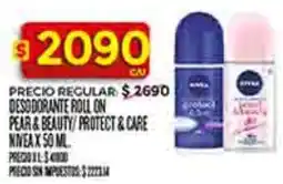 Supermercados DIA Nivea desodorante roll on pear&beauty/protect&care oferta