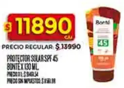 Supermercados DIA Bonté protector solar spf 45 oferta