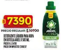 Supermercados DIA Ariel detergente líquido para ropa en botella oferta