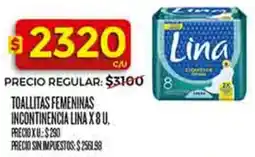 Supermercados DIA Lina toallitas femeninas incontinencia oferta