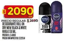 Supermercados DIA Nivea desodorante roll on dry men/ black & white oferta