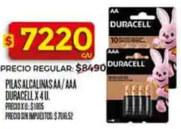 Supermercados DIA Duracell pilas alcalinas AA/AAA oferta