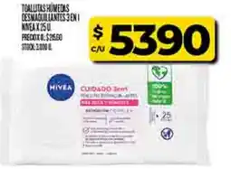 Supermercados DIA Nivea toallitas humedas desmaquillantes 3 en 1 oferta
