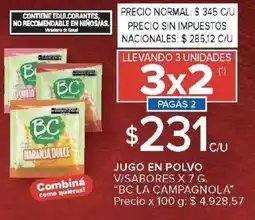 Carrefour Market Bc la campagnola jugo en polvo v/sabores oferta