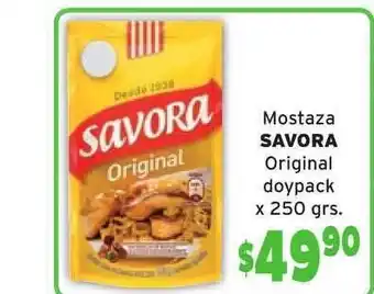Unico Supermercados Savora Mostaza Original Doypack x 250grs oferta
