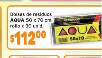 Unico Supermercados Aqua Bolsas De Residuos 50 x 70 cm. rollo x 30 unid oferta