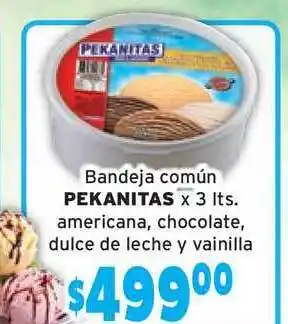 Unico Supermercados Pekanitas Bandeja Común Americana Chocolate Dulce De Leche Y Vainilla oferta