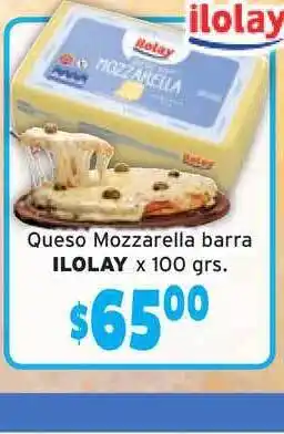 Ilolay Queso Mozzarella Barra x 100grs