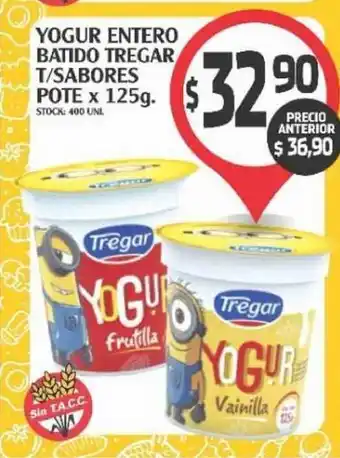Supermercados Malambo Yogur Entero Batido Tregar T Sabores Pote x 125gr oferta