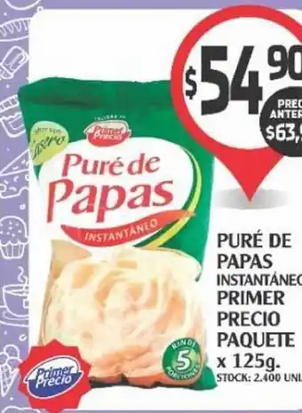 Supermercados Malambo Puré De Papas Instantáneo Primer Precio Paquete x 125gr oferta