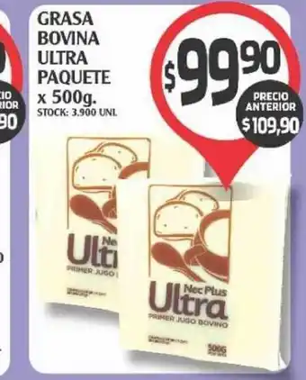 Grasa Bovina Ultra paquete 500g