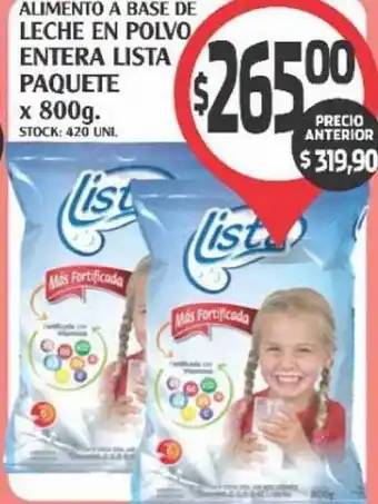 Supermercados Malambo Alimento A Base De Leche En Polvo Entera Lista x 800gr oferta