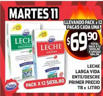 Leche Larga Vida Ente Descre Primer Precio Tb X Litro