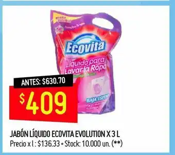 Changomas Jabón líquido ecovita evolution x 3 l oferta