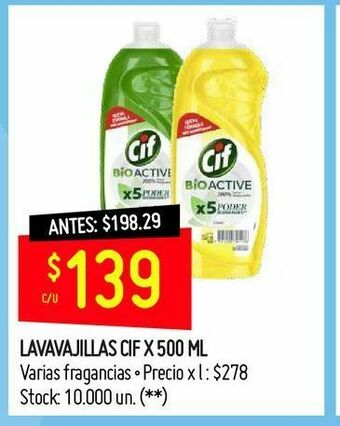 Changomas Lavavajillas cif x 500 ml oferta