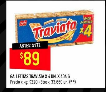 Changomas Galletitas traviata x 4 un. x 404 g oferta