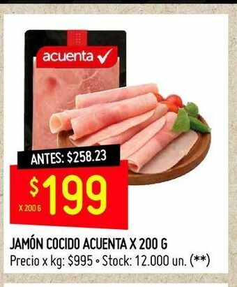 Changomas Jamón cocido acuenta x 200 g oferta