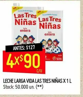 Changomas Leche larga vida las tres niñas x 1 l oferta