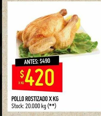 Changomas Pollo rostizado x kg oferta