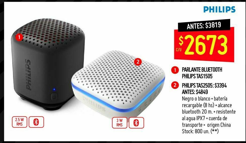 Parlante bluetooth philips tas1505 oferta en Changomas