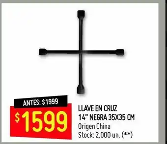 Changomas Llave en cruz 14’’ negra 35x35 cm oferta