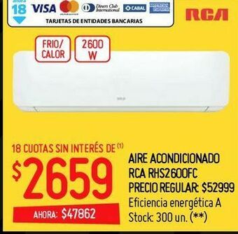 Walmart Aire acondicionado rca rhs2600fc oferta