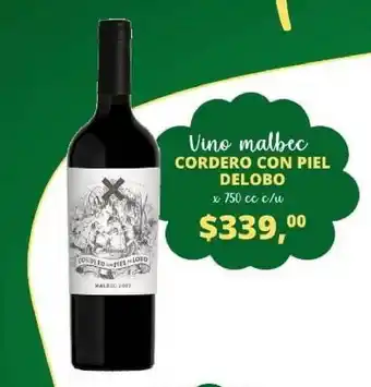 Supermercados A Granel Cordero Con Piel Delobo Vino Malbec x 750cc oferta