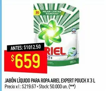 Walmart Jabón líquido ariel expert pouch 3 l oferta
