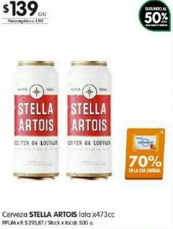 Jumbo Cerveza stella artois 473cc oferta
