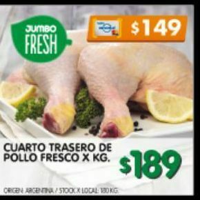 Jumbo Cuarto trasero de pollo kg oferta