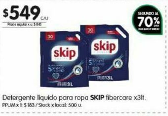 Jumbo Detergente líquido skip 3lt oferta