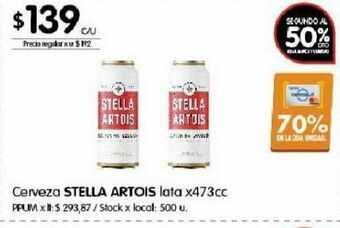 Disco Cerveza stella artois 473cc oferta