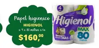 Higienol Papel Higienico 4 x 80 metros